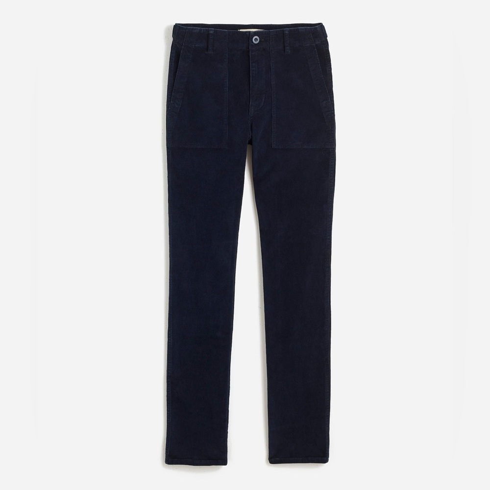 Madewell The Petite Slim Straight Trouser Pant in Garment Dye Navy Corduroy NWT